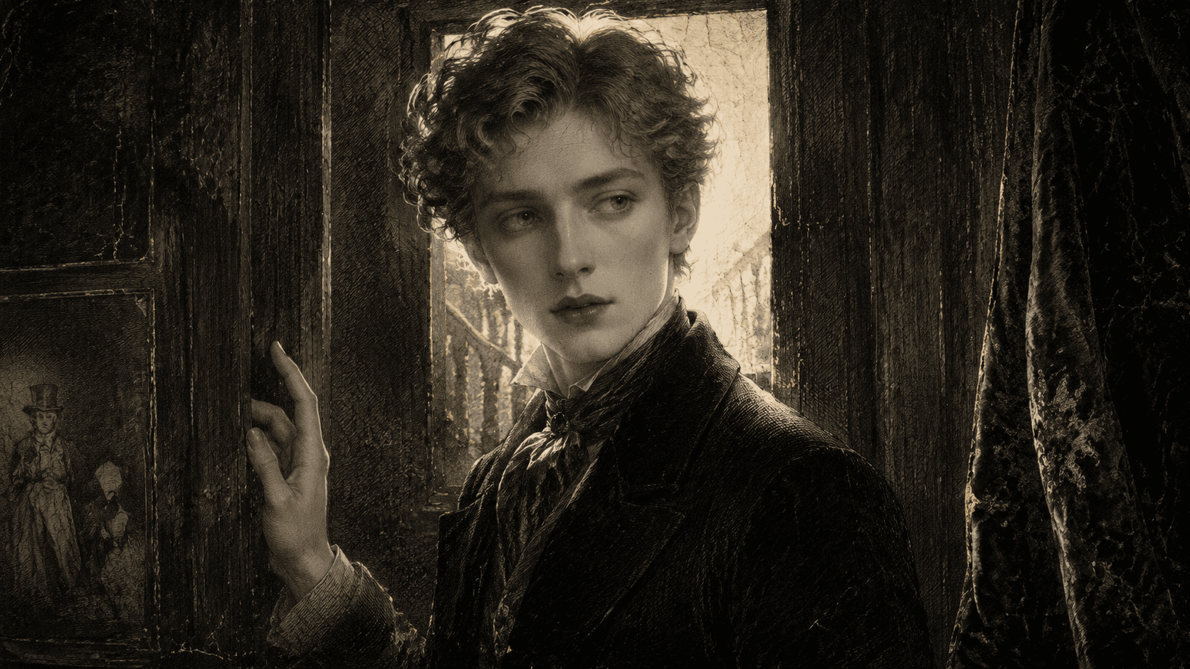 A scene from The Picture of Dorian Gray, illustrated