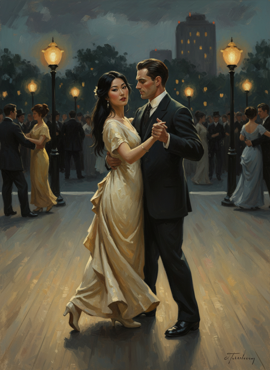 Plate 2 — the open-air dance floor in Central Park