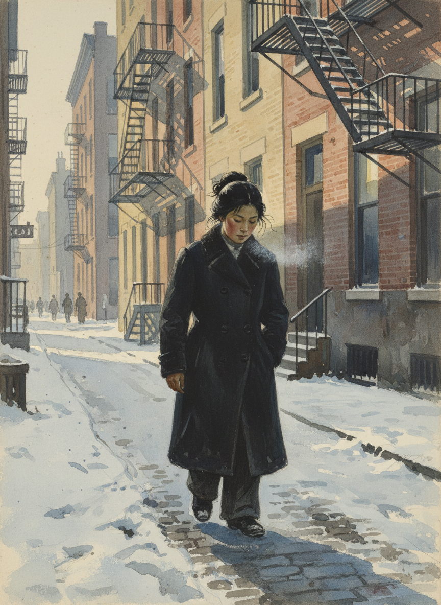 Plate 3 — Riverdale, snow-dirty street